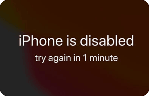 iPhone is disabled message after incorrect passcode attempts