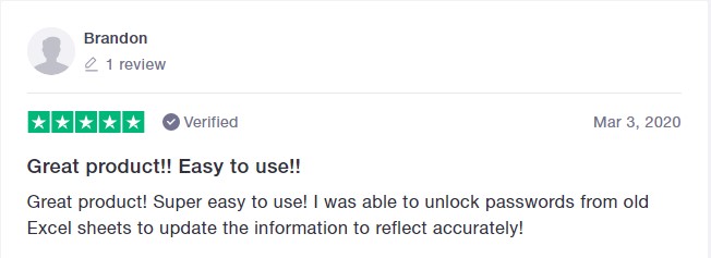 positive review on trustpilot