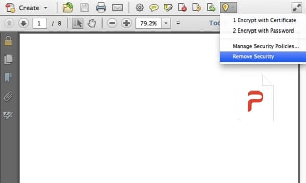 adobe acrobat remove security