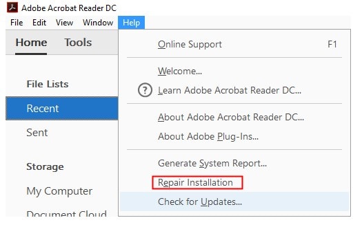 adobe repair installation