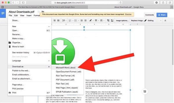 pdf to docx for mac