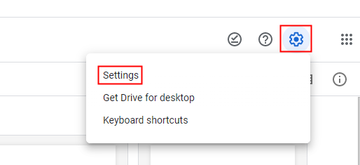 google drive settings