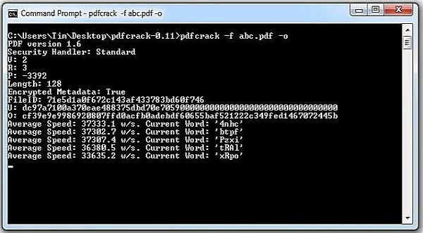 crack password protected pdf file