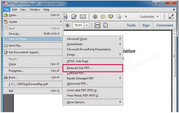 how to reduce size of pdf with acrobat pro