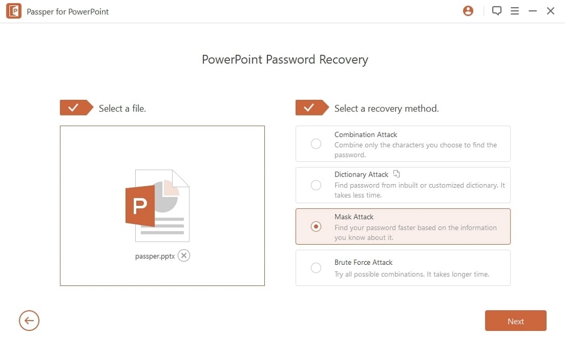 choose recovery method