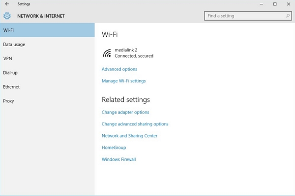 change adapter settings