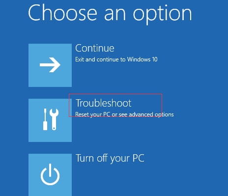 choose troubleshoot