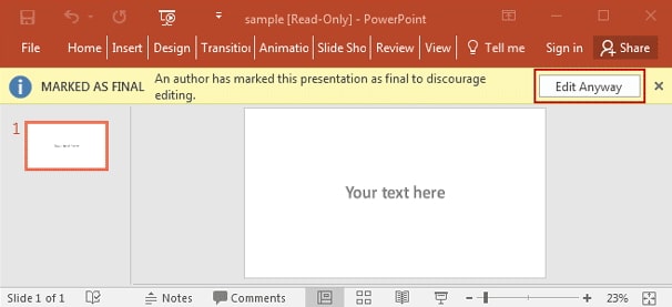 edit anyway powerpoint
