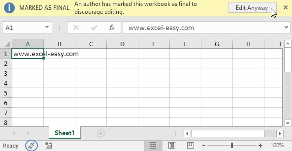 excel mark as final