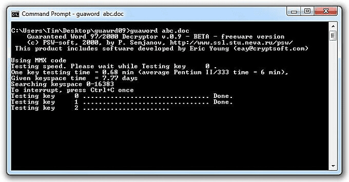 word file password recovery