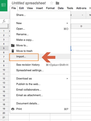 import excel into google sheets