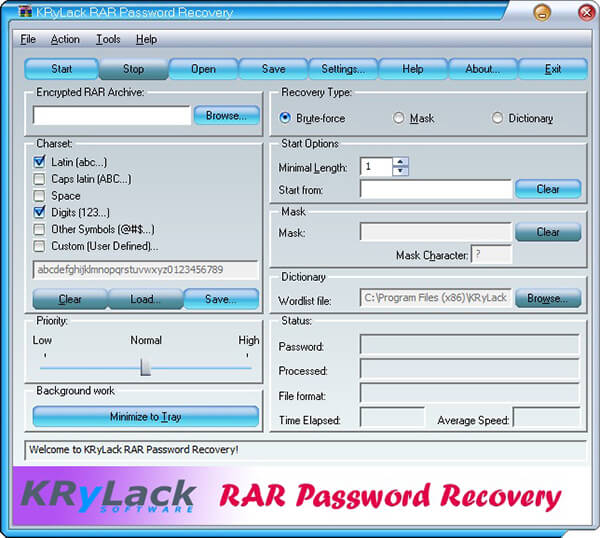 krylack free rar password recovery