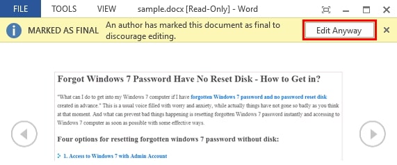 how to unlock selection in microsoft word 2019