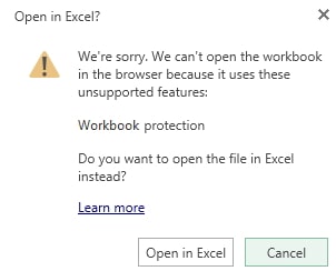 open in excel