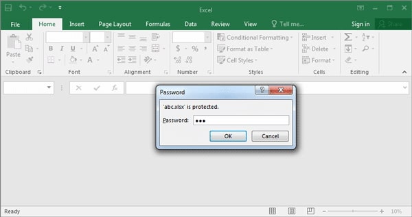 how to put password on excel file