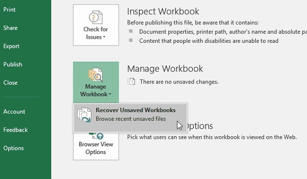 ms project 2016 recover unsaved file