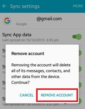 remove account android