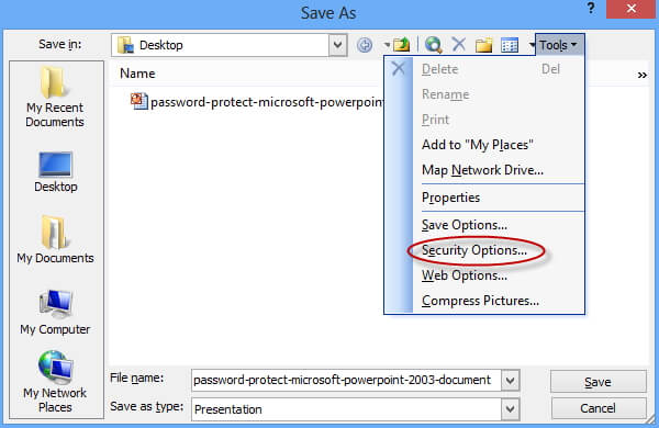 remove password from powerpoint 2003