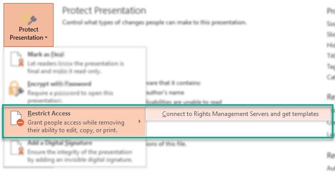 restrict access powerpoint