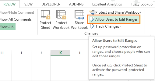 How To Lock Only Selected Cells In Excel 2016