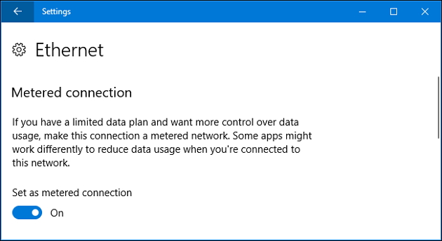 set as metered Connection