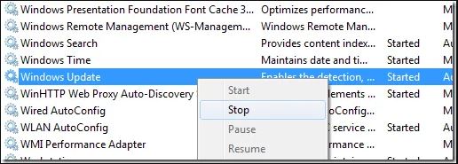 stop windows update