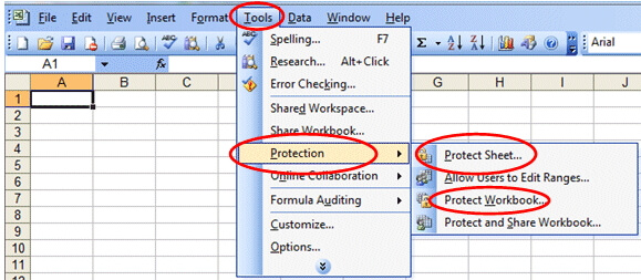 unprotect excel sheet 2003