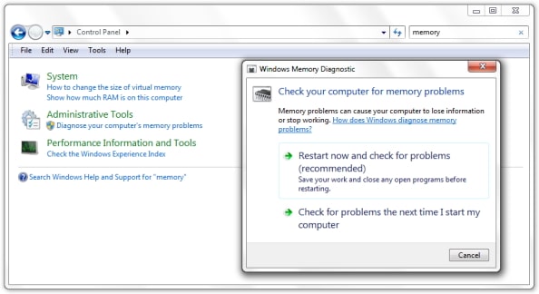 windows memory diagnostic