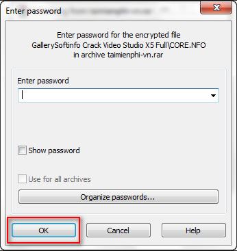 enter winrar password
