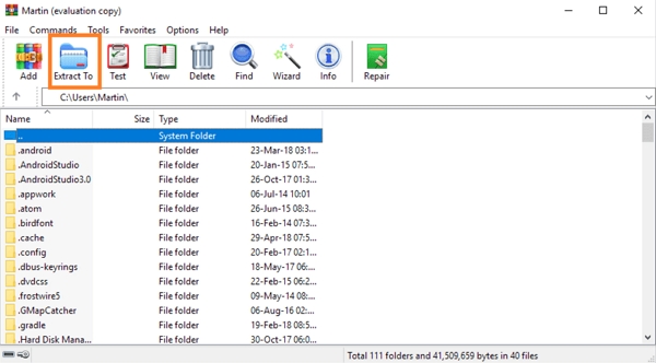 extract rar file