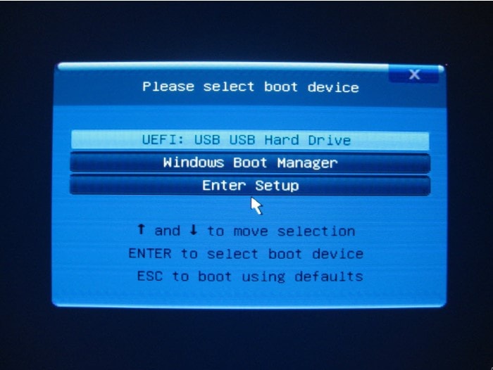 asus select boot device