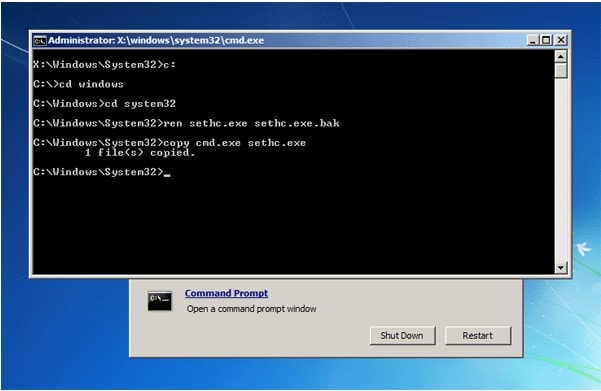 command prompt reset password