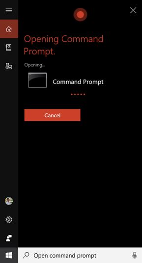 cortana command prompt