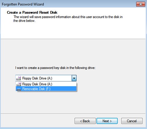 create a password key disk