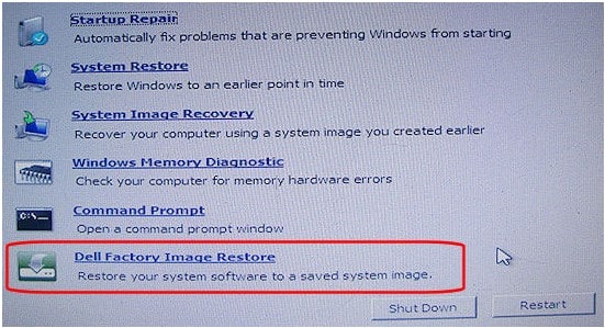 dell factory image restore