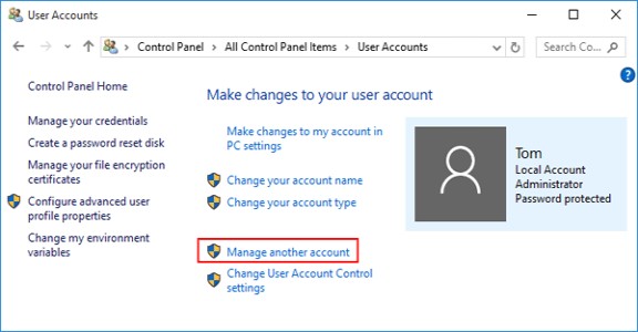 manage another account