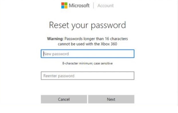 microsoft reset password