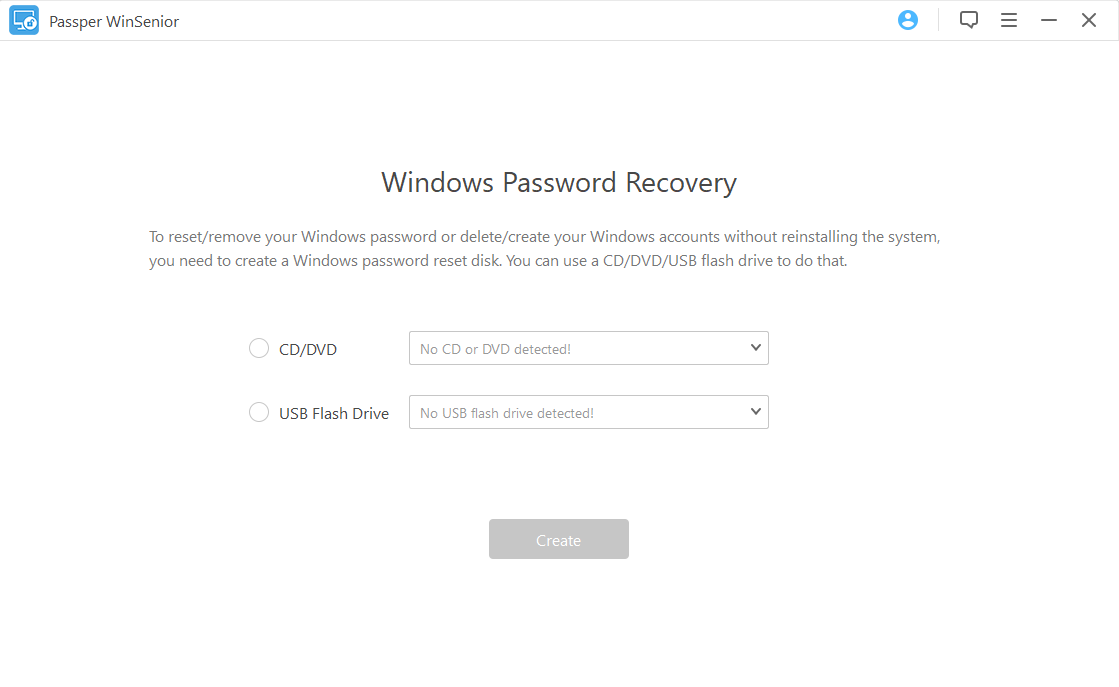 create password reset disk