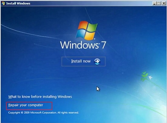 repair your computer windows 7