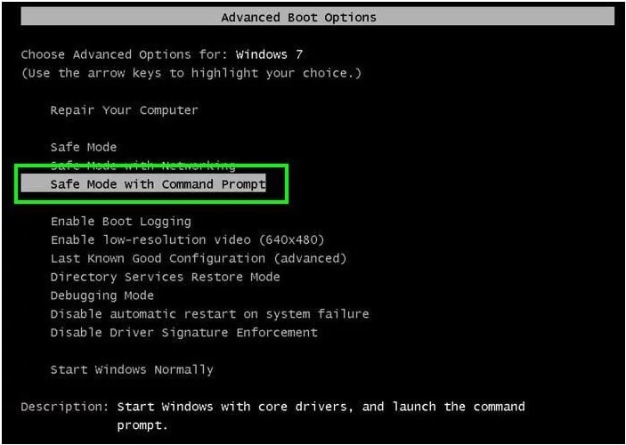 safe mode with command prompt 1