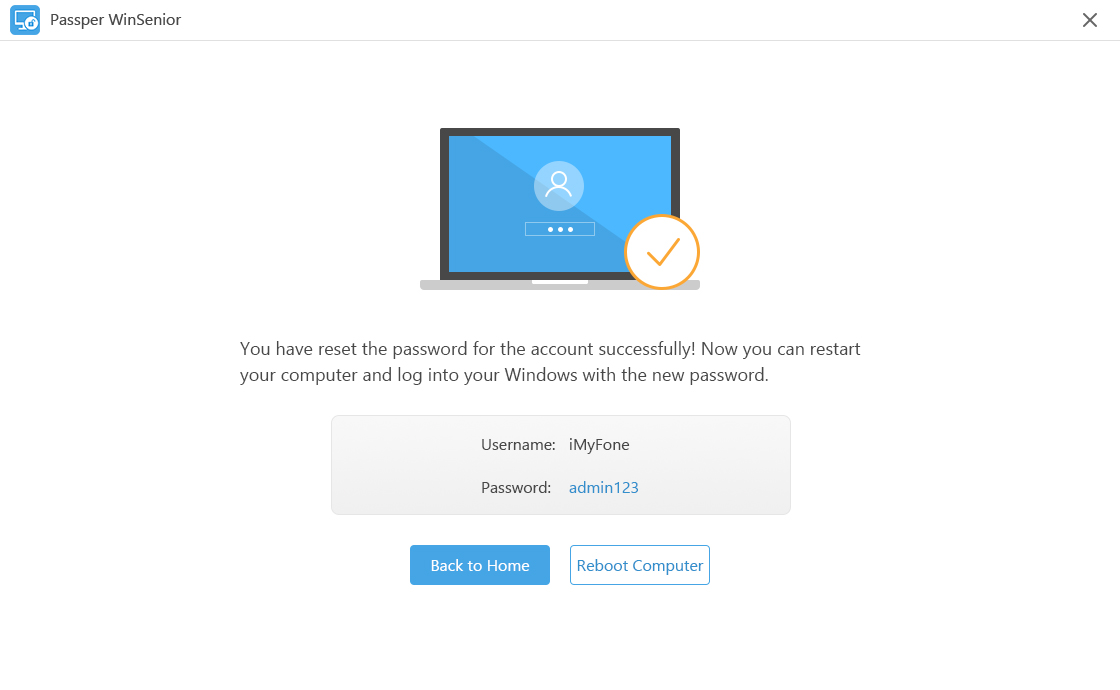 reset windows password successfully