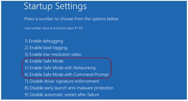 windows startup settings