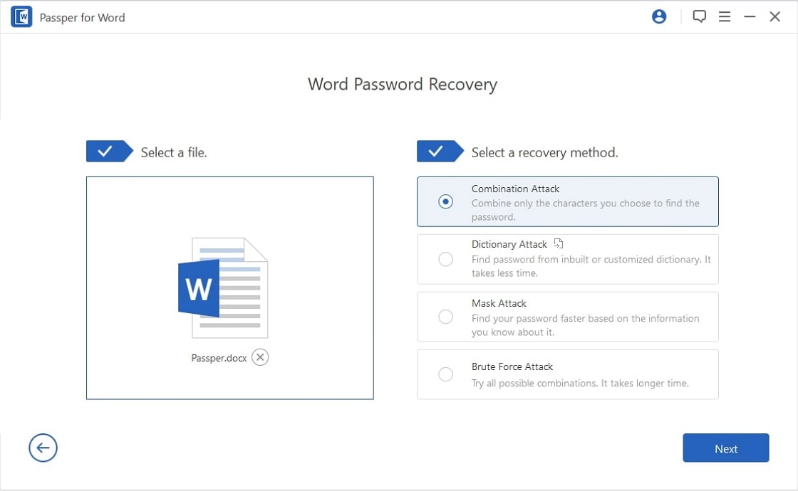 choose attack method word