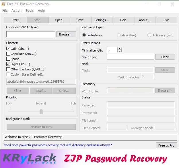 free zip password recovery