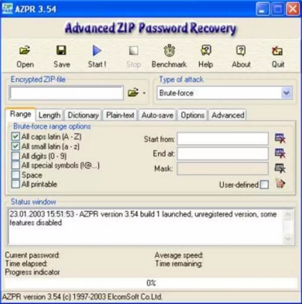 zip password recovery professional has stopped working