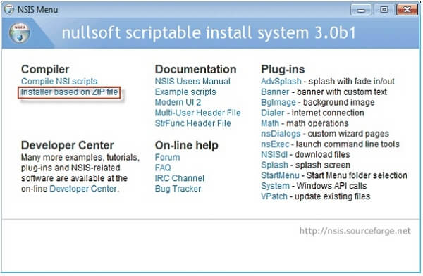 installer based zip file