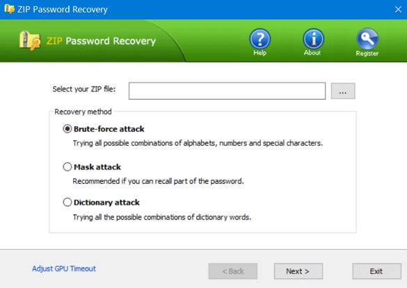 oops zip password recovery will be closed