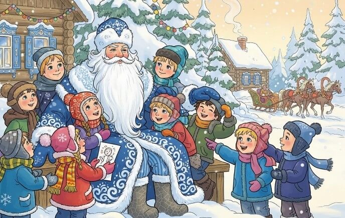 дед мороз с детьми