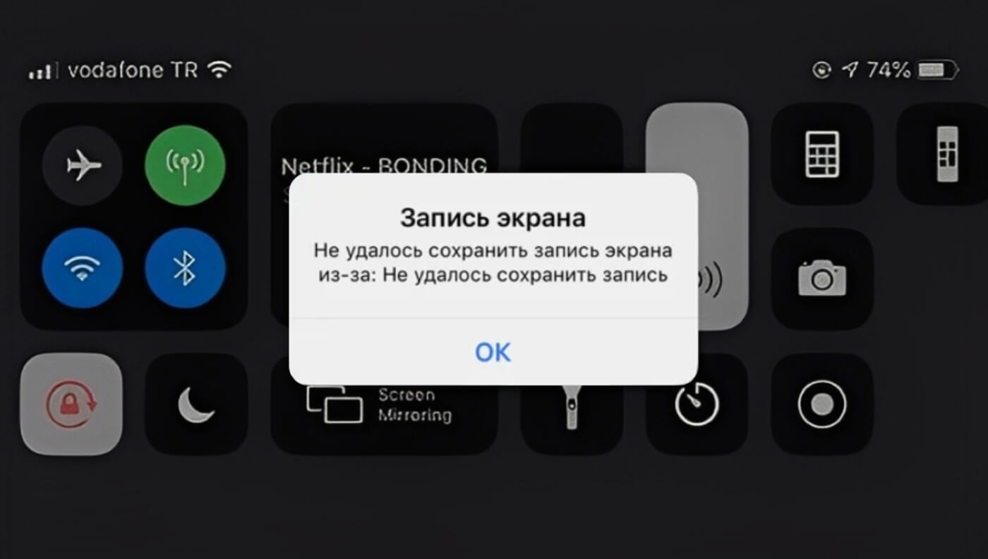 запись экрана не работает