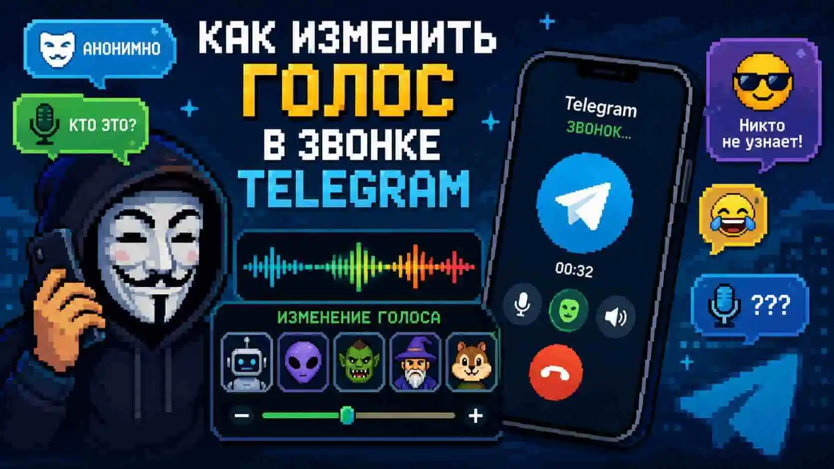 Голос под маской: как изменить голос в звонке Telegram